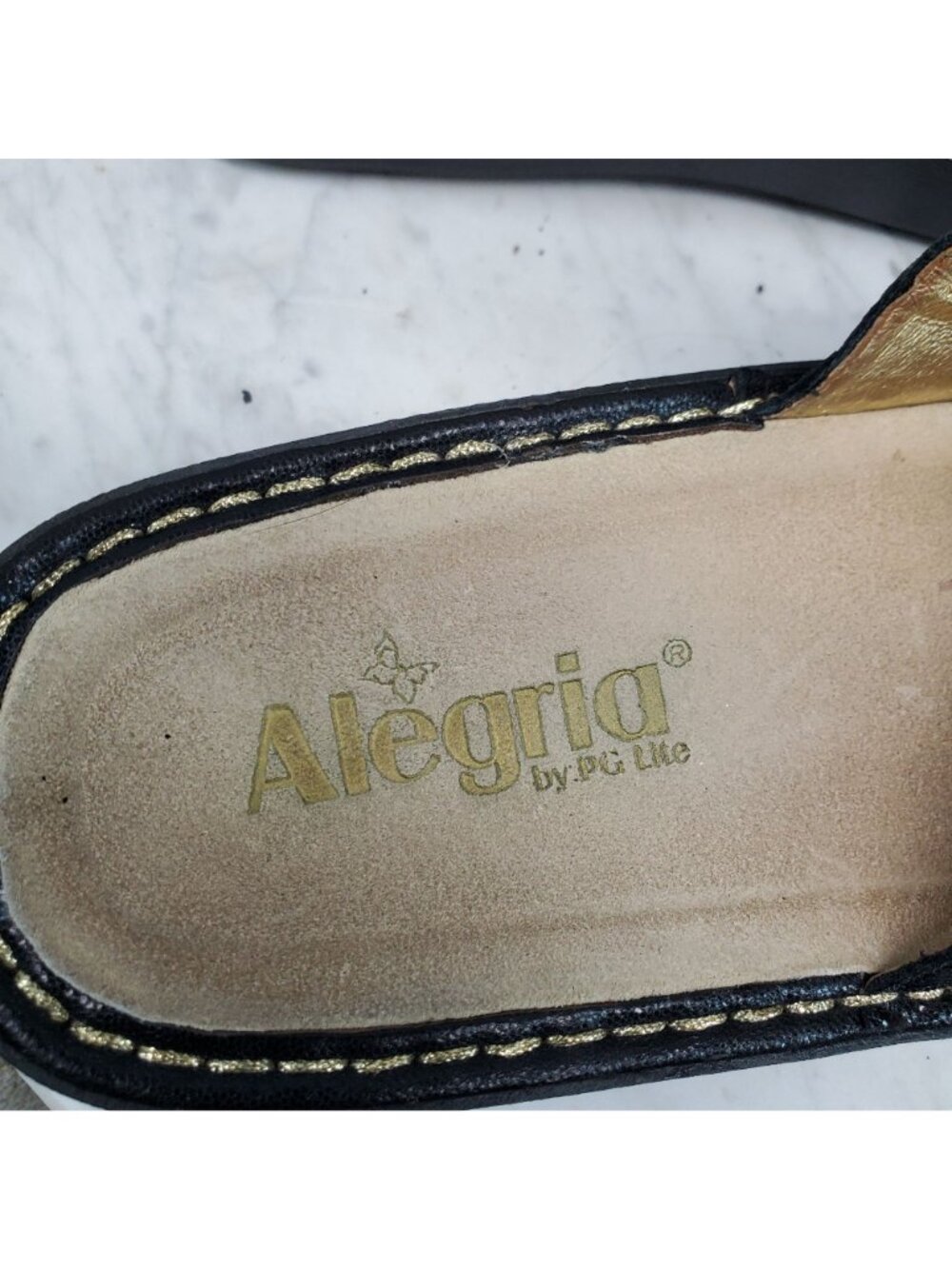 Alegria Shoes Womens Size EU 38 US 8/8.5 Fiona Black Leather Slip On Slide Sanda - Picture 8 of 11